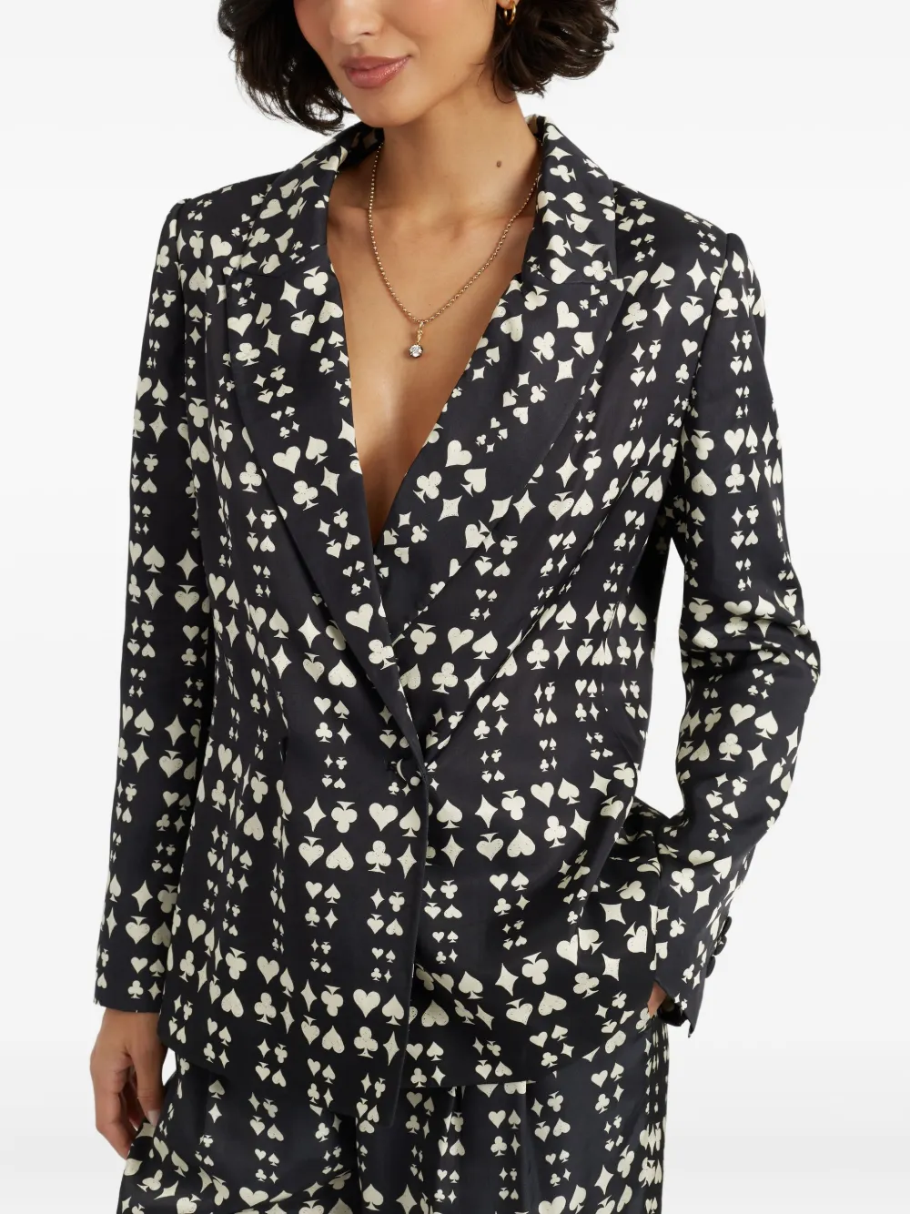 Chinti & Parker Queen Of Hearts Printed Blazer In Multi