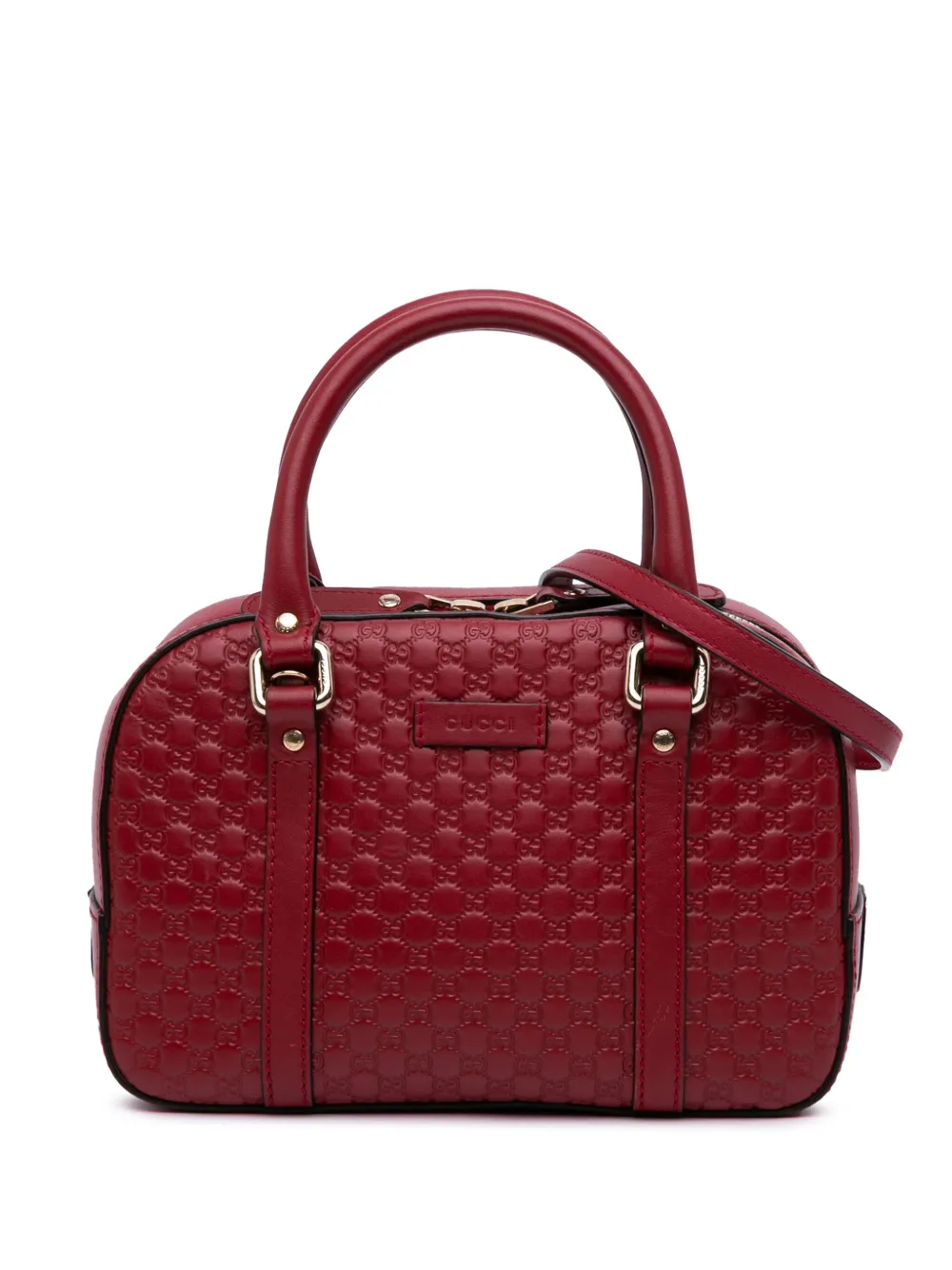 Gucci Pre-Owned 2016-2025 スモール マイクログッチシマ ブリー サッチェルバッグ - レッド Gucci Pre-Owned 2016-2025 スモール マイクログッチシマ ブリー サッチェルバッグ - レッド