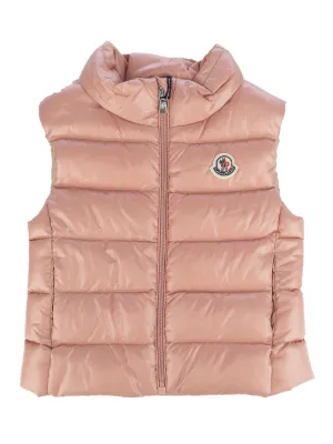 ジャケット・アウター Moncler down vest pink Ouse satin-sheen down vest with stand-up collar - MONCLER - PINK