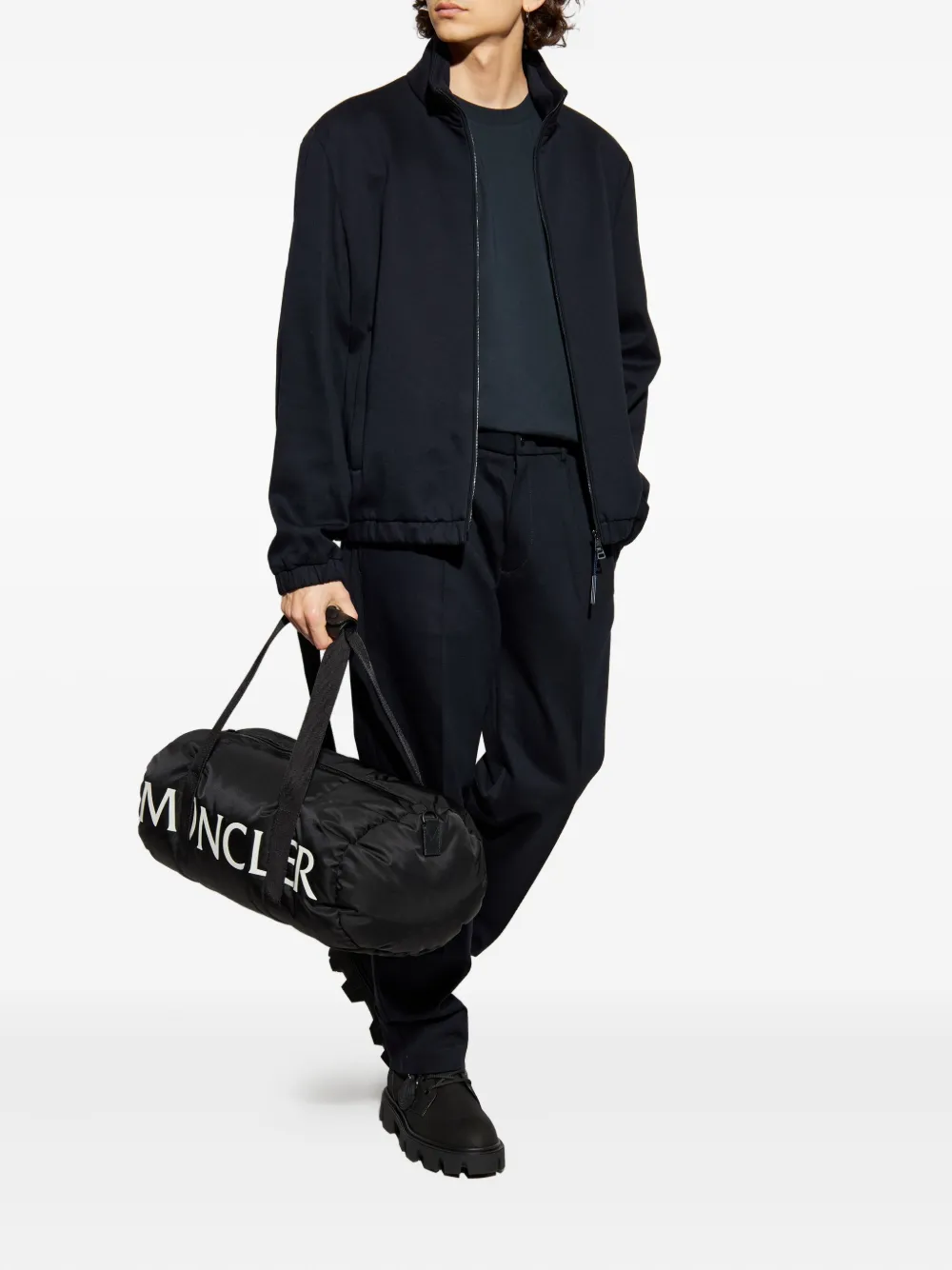 Moncler Katoenen T-shirt met logopatch Blauw