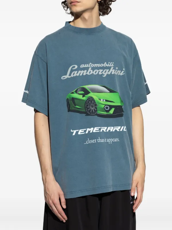 BALENCIAGA ♪ X Automobili Lamborghini Tシャツ 826344TSVP x Automobili Lamborghini cotton T-shirt in black