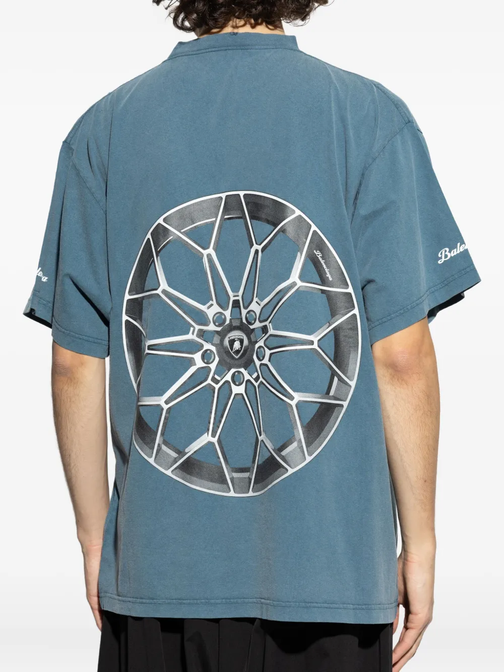Balenciaga x Automobili Lamborghini T-shirt met grafische print Blauw