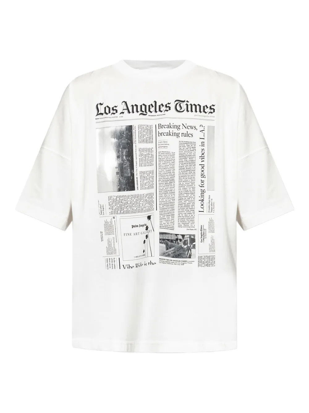 Palm Angels T-shirt met krantenprint Wit
