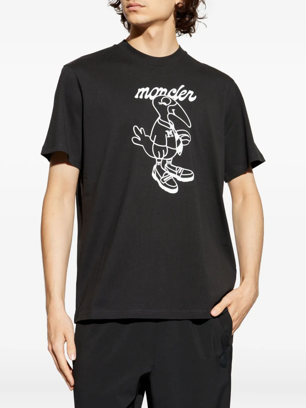 Moncler T-shirt met vogelprint Zwart