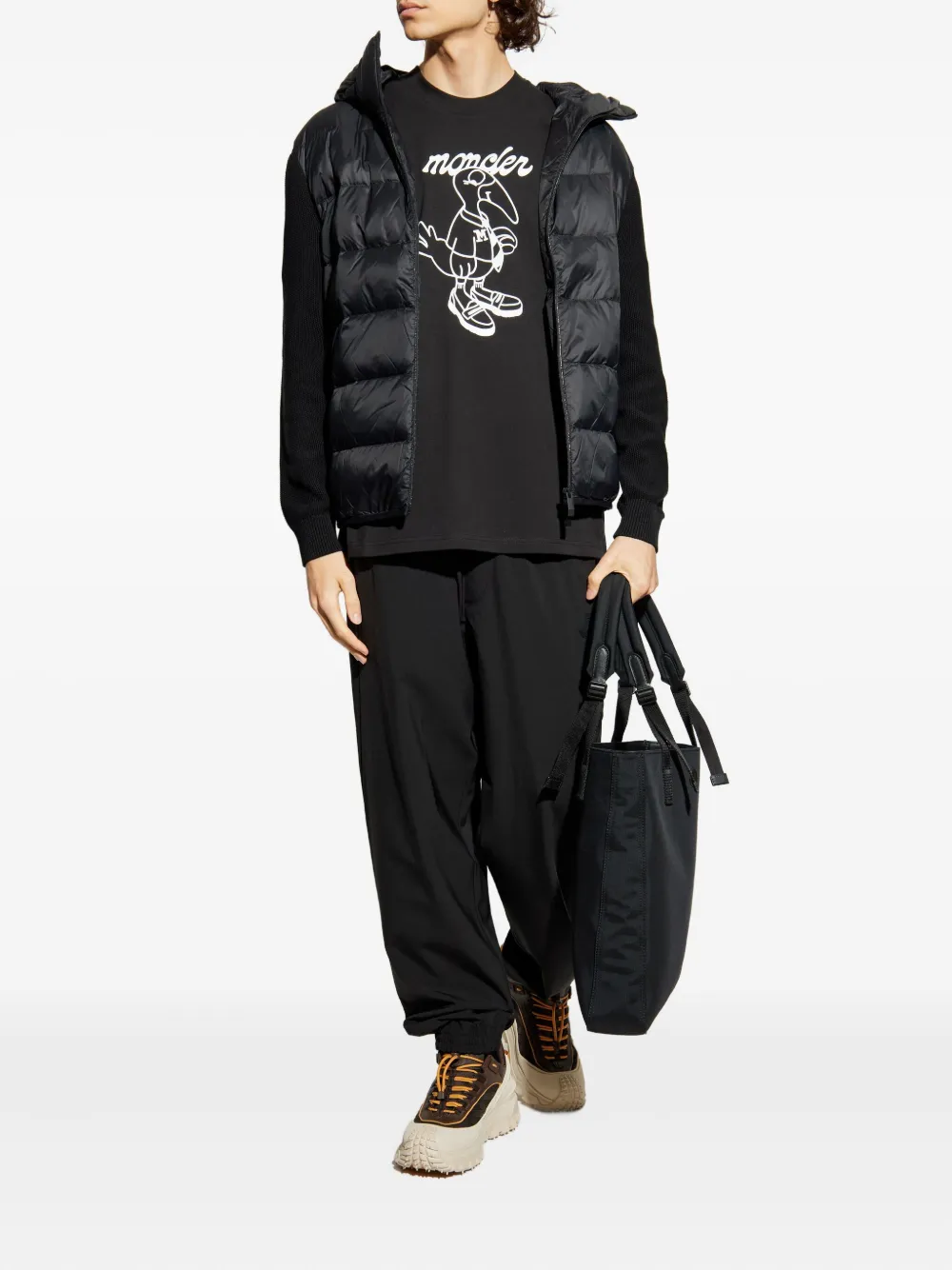 Moncler T-shirt met vogelprint Zwart