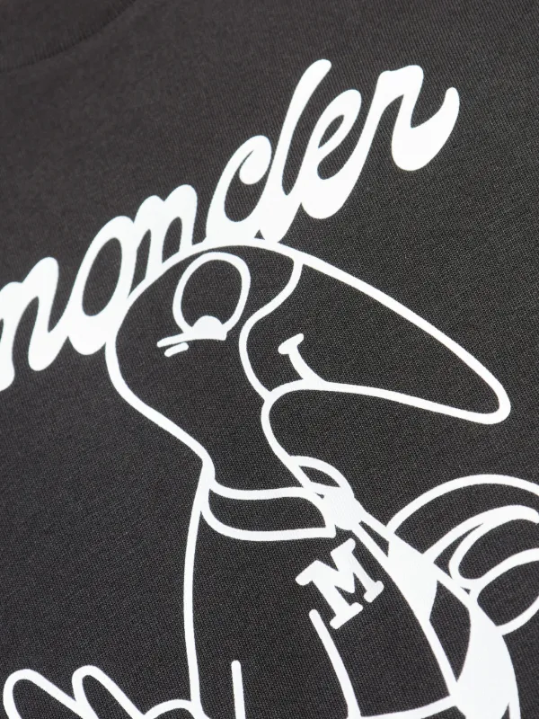 Moncler Mon Duck Cotton T-shirt | Black | FARFETCH JO
