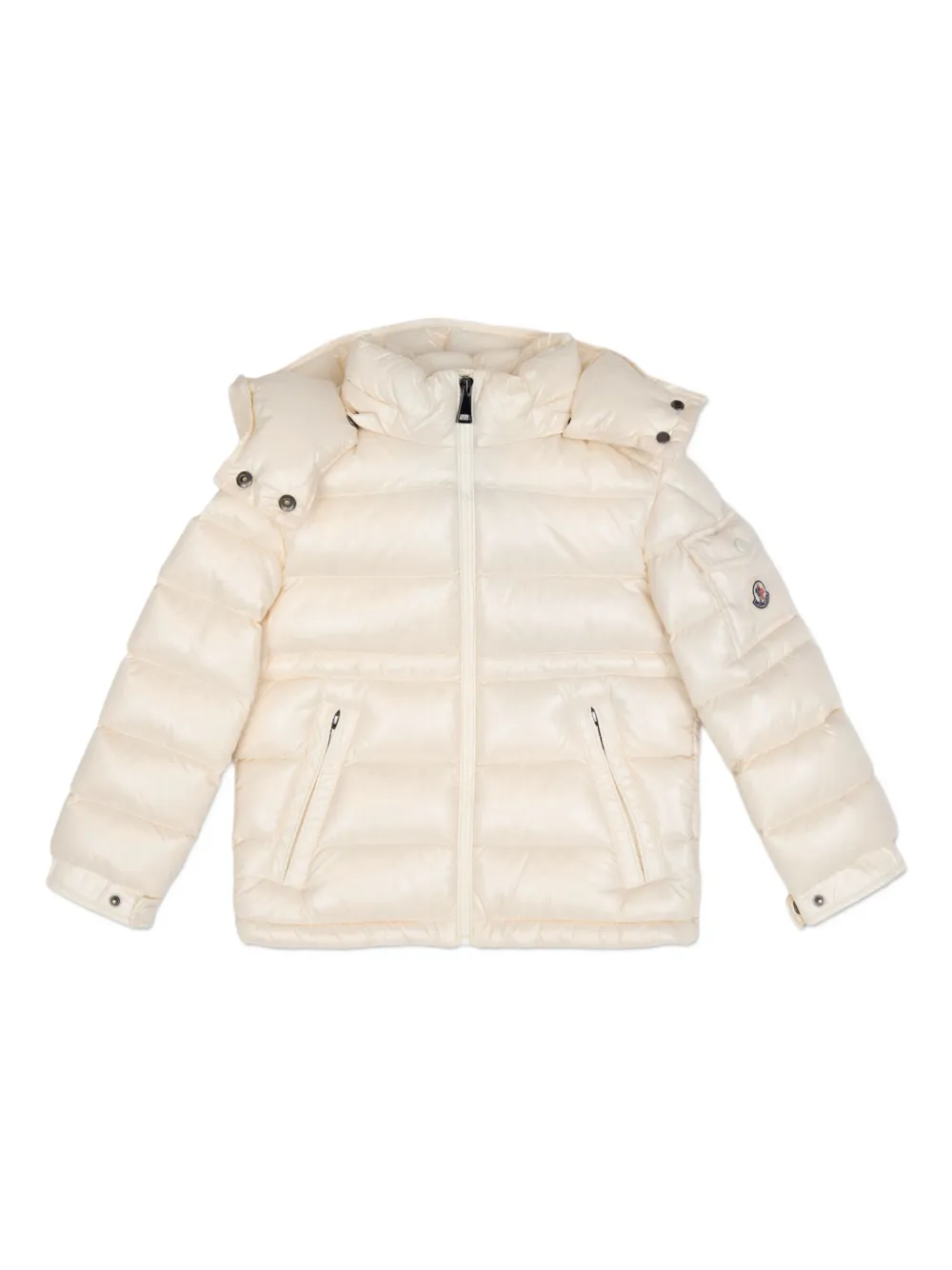 Moncler Enfant Maire gewatteerd jack met capuchon Beige