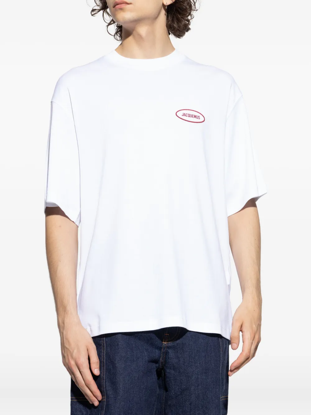 Jacquemus T-shirt met geborduurd logo Wit