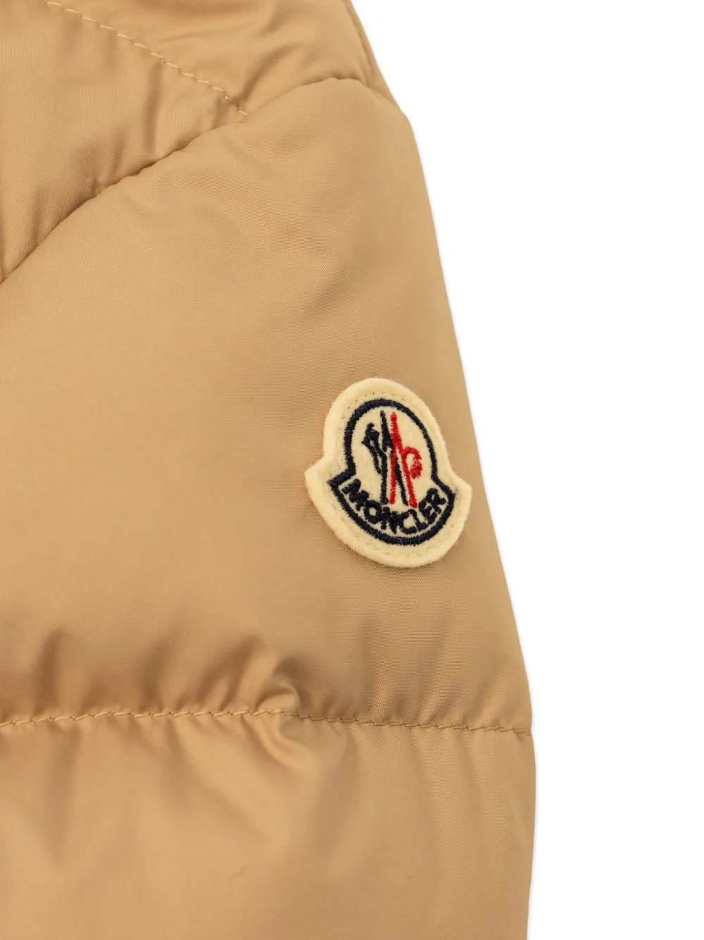 Moncler Enfant Ora gewatteerd jack met logopatch Beige