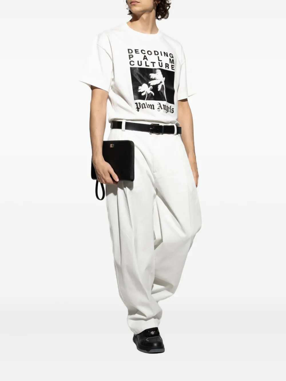 Palm Angels T-shirt met palmprint Wit