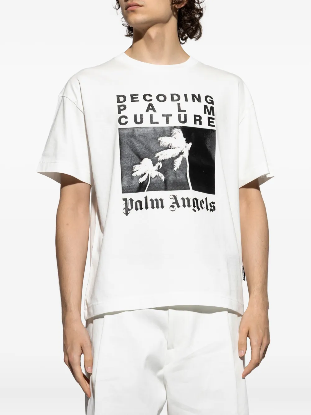 Palm Angels T-shirt met palmprint Wit