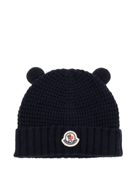 Moncler Enfant ear-flap waffle-knit hat