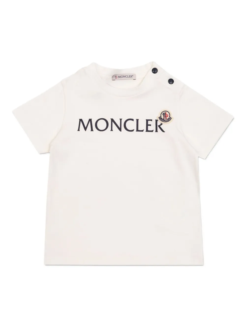 Moncler Enfant logo-plaque button-fastening t-shirt Wit