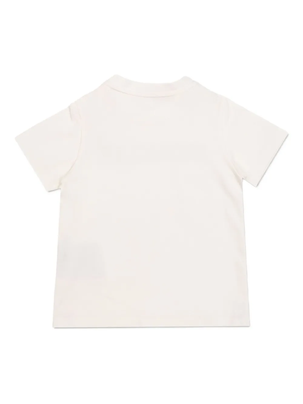 Moncler Enfant T-shirt met logoplakkaat en knoopsluiting Wit