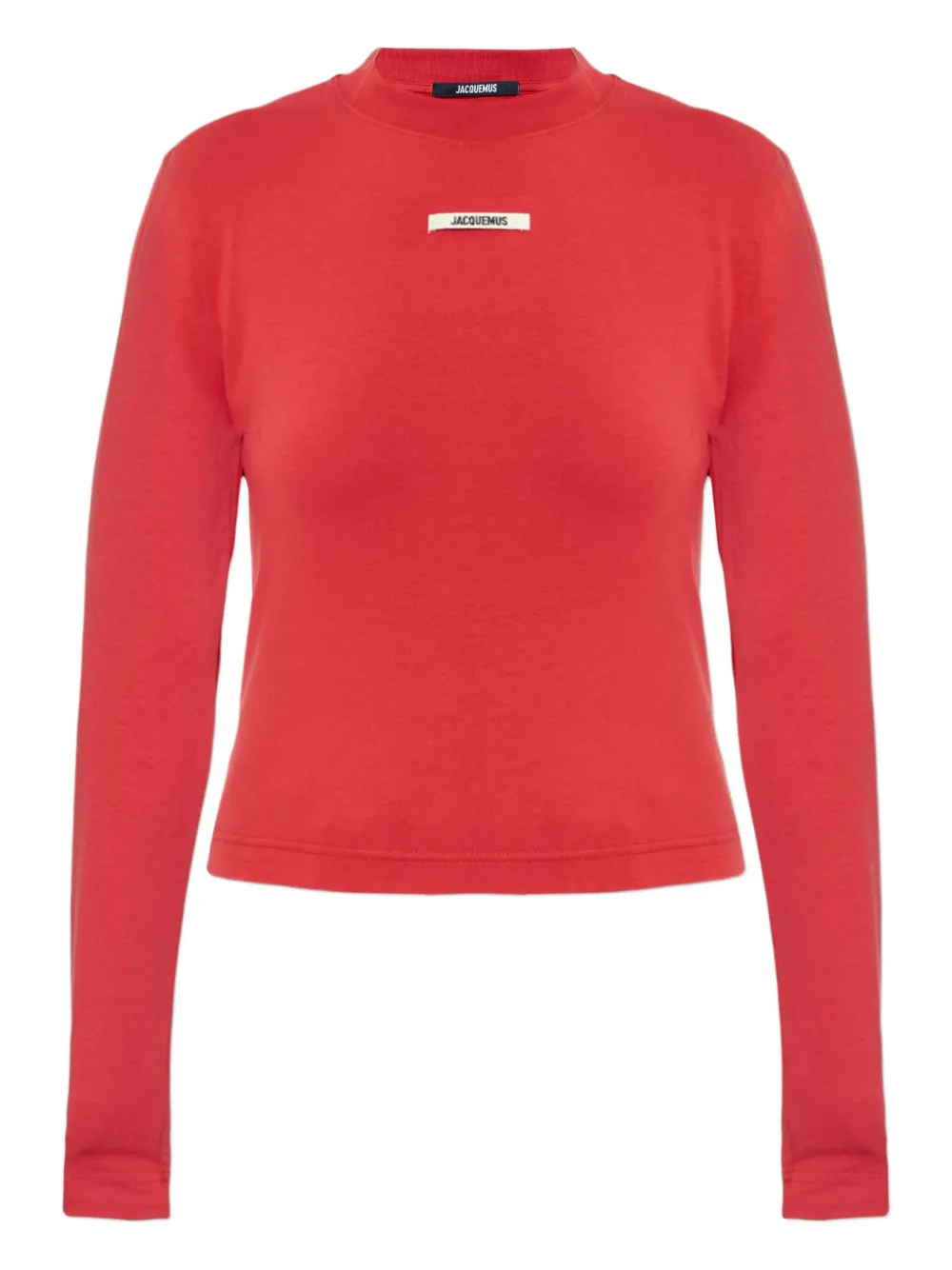 Jacquemus logo-patch long-sleeve T-shirt | Red | Image 1