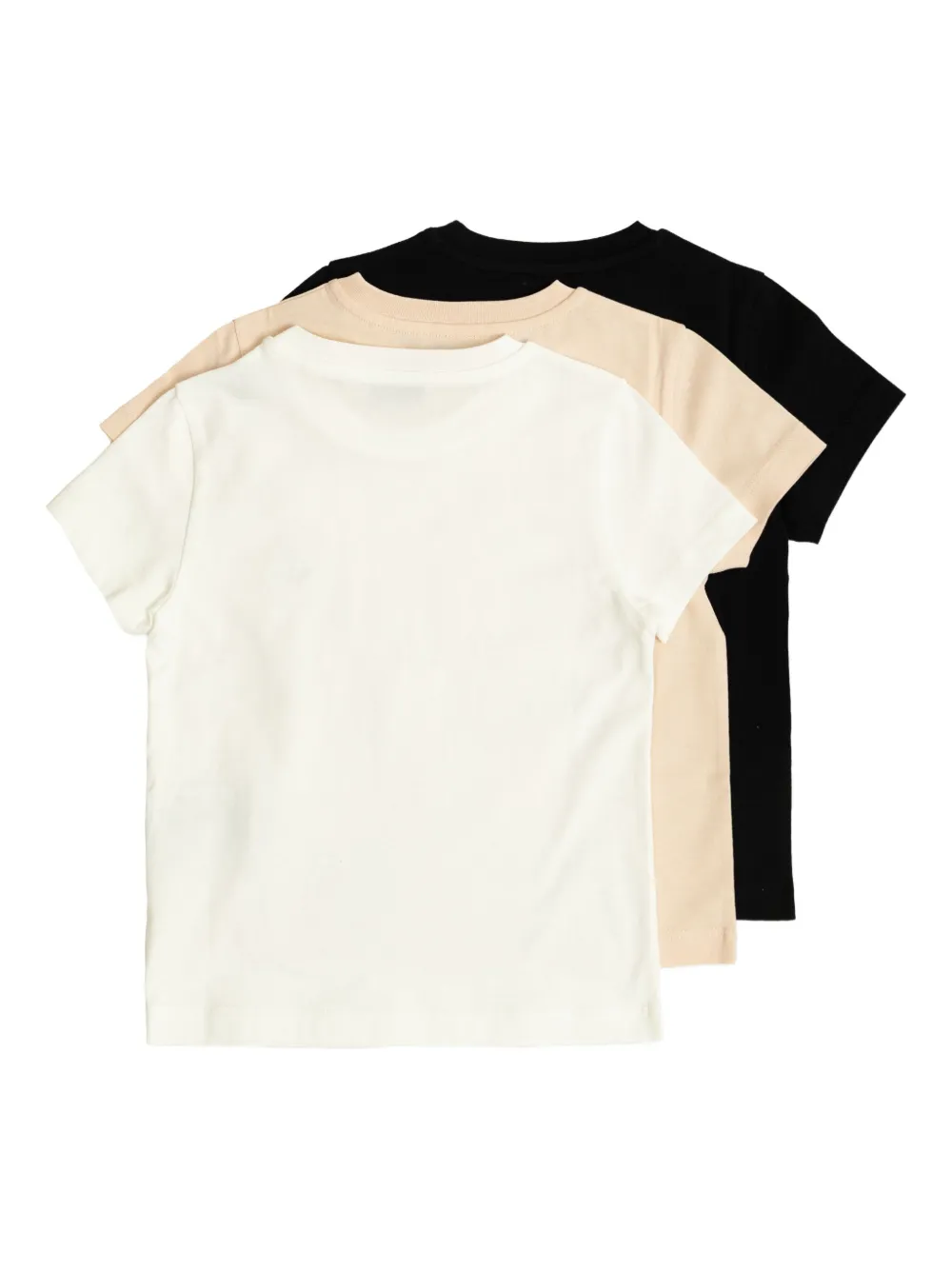 Moncler Enfant Drie katoenen T-shirts met logopatch Wit