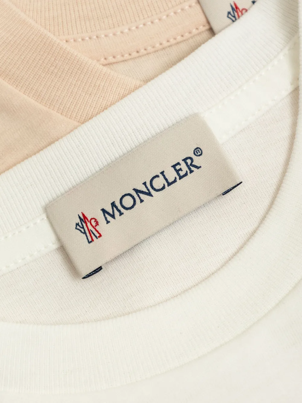 Moncler Enfant Drie katoenen T-shirts met logopatch Wit