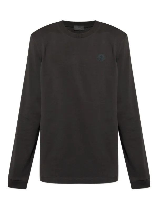 Moncler logo-patch long-sleeve T-shirt | Black | FARFETCH