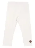 Moncler Enfant logo-patch leggings - White