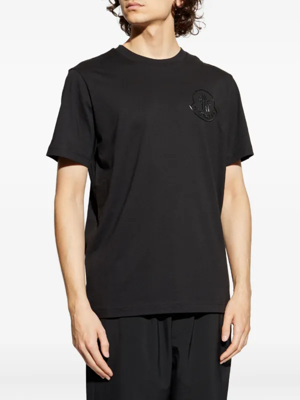 Moncler logo-embossed Cotton T-shirt | Black | FARFETCH CA
