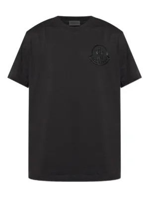 Moncler logo-patch Cotton T-shirt | Black | FARFETCH