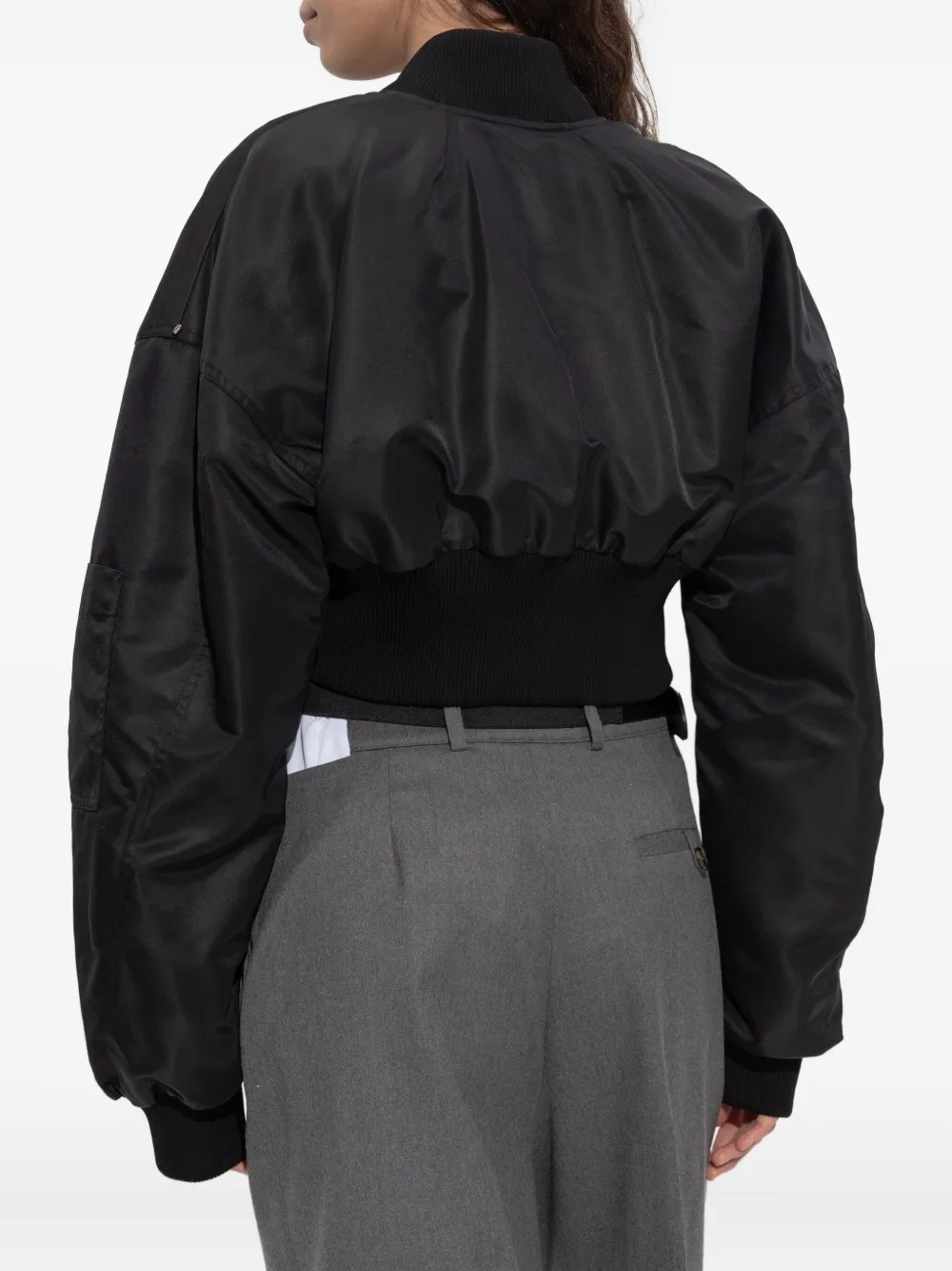 Sportmax Cropped bomberjack met ritssluiting Zwart