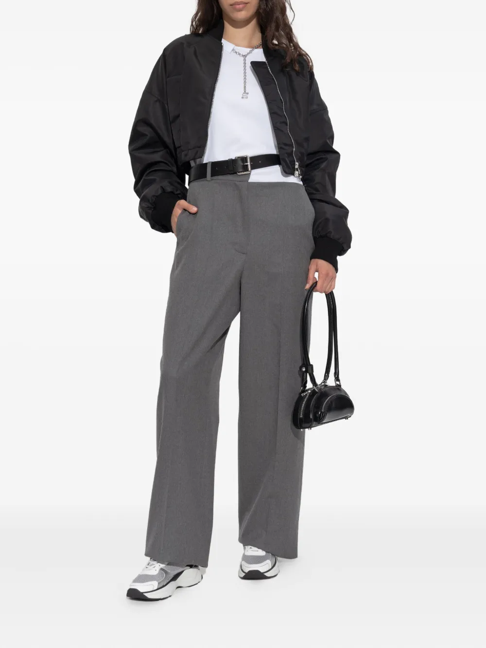 Sportmax Cropped bomberjack met ritssluiting Zwart