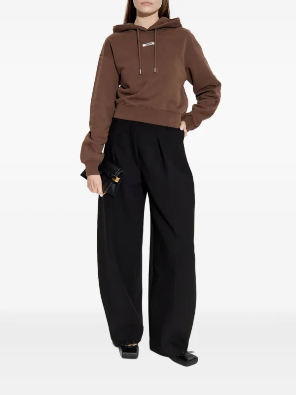 Jacquemus logo-patch Hoodie | Brown | FARFETCH