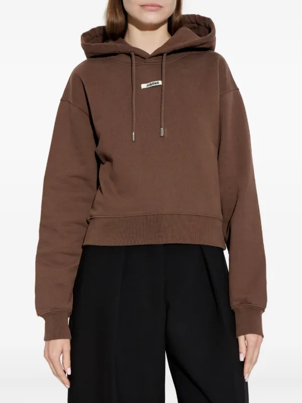 Jacquemus logo-patch Hoodie | Brown | FARFETCH