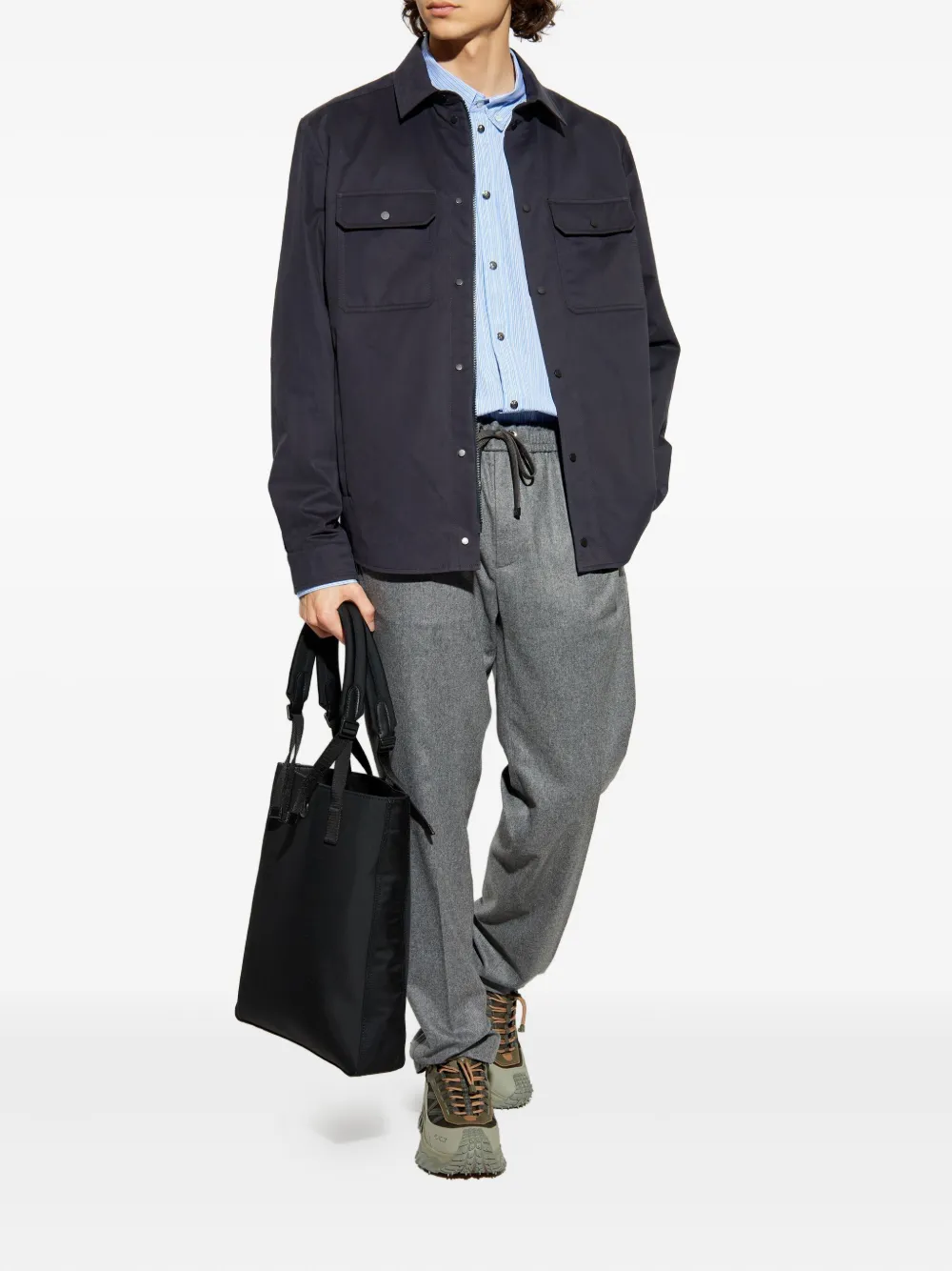Moncler Overhemd met logopatch Blauw