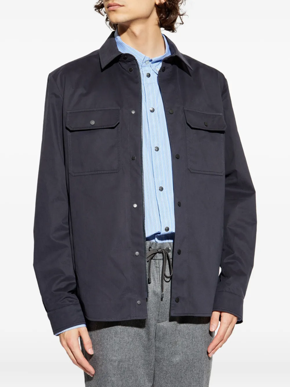 Moncler Overhemd met logopatch Blauw