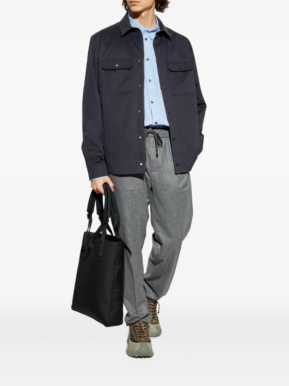 Moncler Overhemd met logopatch - Blauw