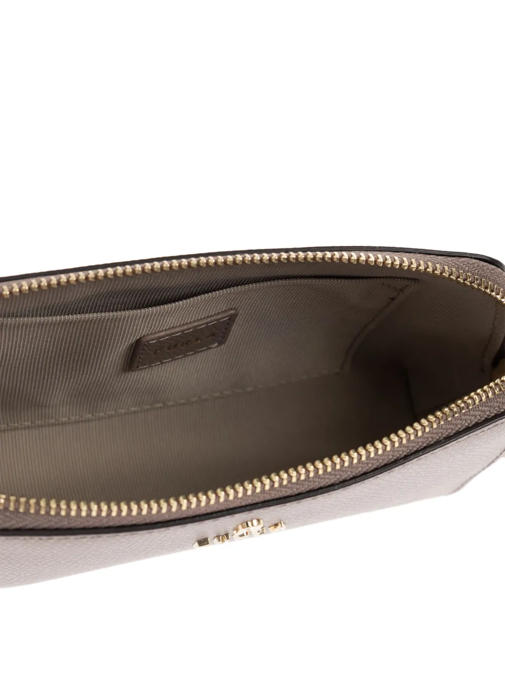 Furla Leren make-up tas met rits Grijs