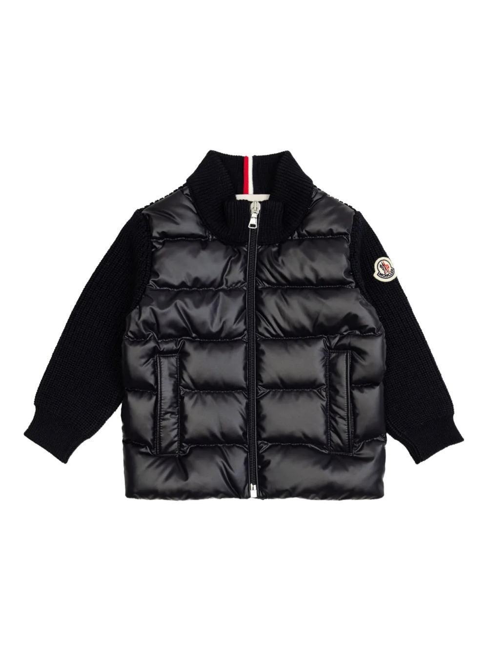 Moncler Enfant quilted knit cardigan Zwart