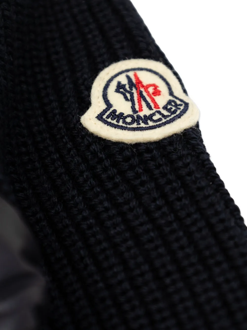 Moncler Enfant Gewatteerd gebreid vest Zwart