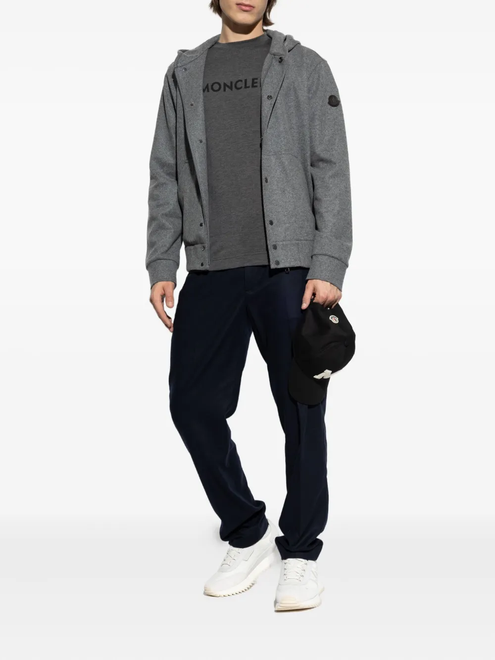Moncler Felpa jack met capuchon Grijs