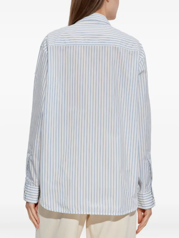 Moncler Striped zip-up Shirt | White | FARFETCH