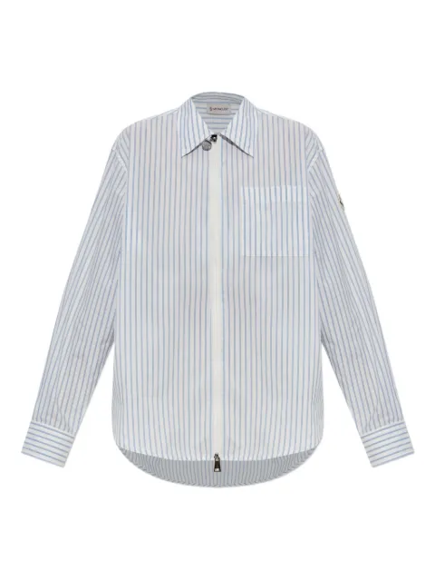 Moncler striped zip-up shirt