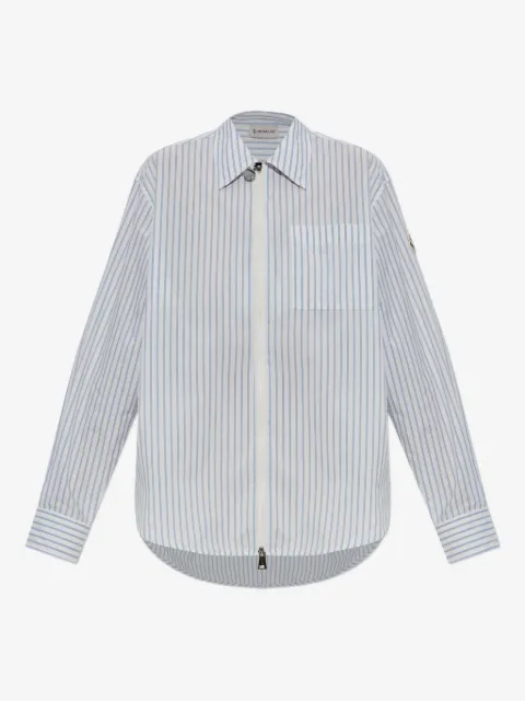 Moncler striped zip-up shirt
