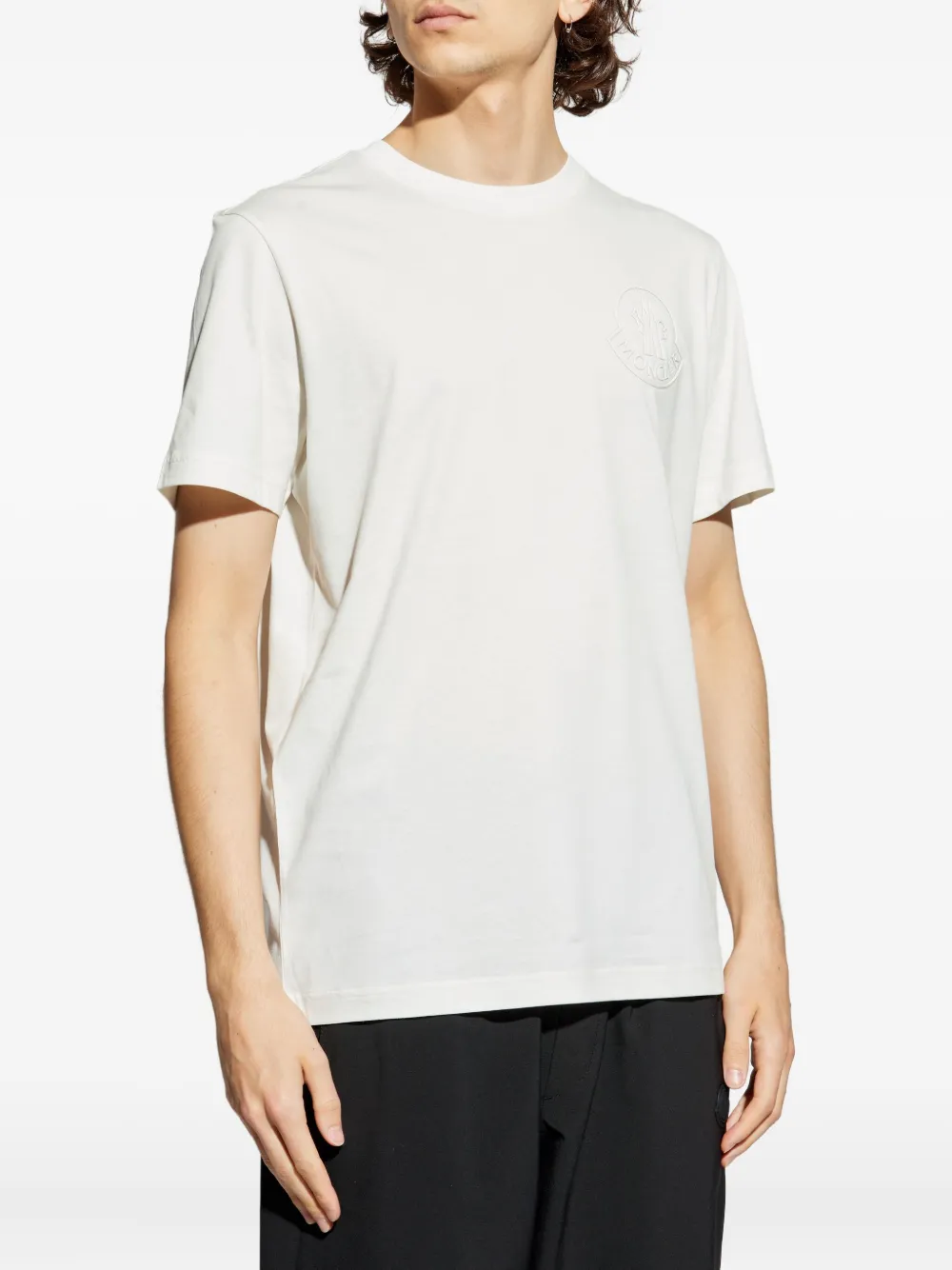 Moncler T-shirt met logo-reliëf Wit