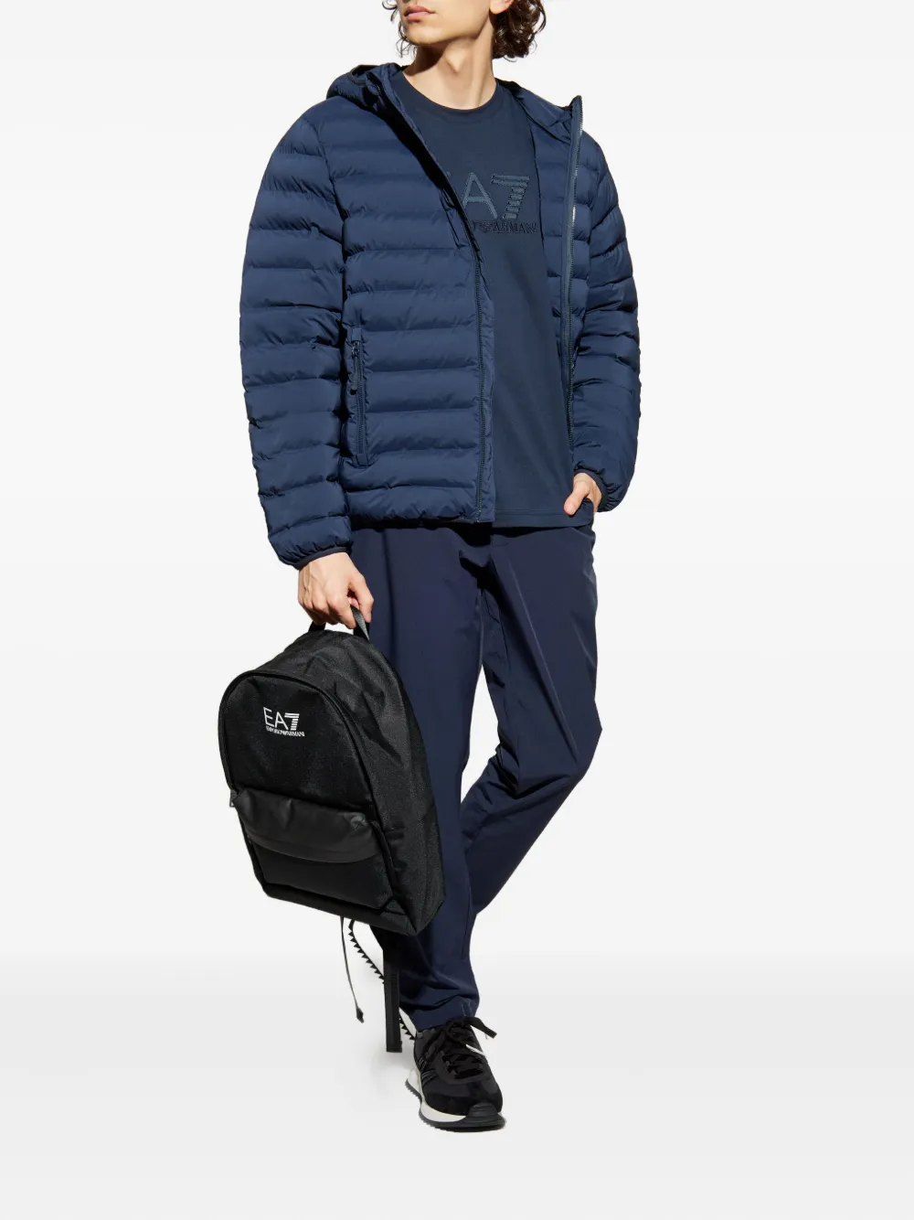 Ea7 Emporio Armani logo-print tapered trousers | Tapered Pants | Image 2