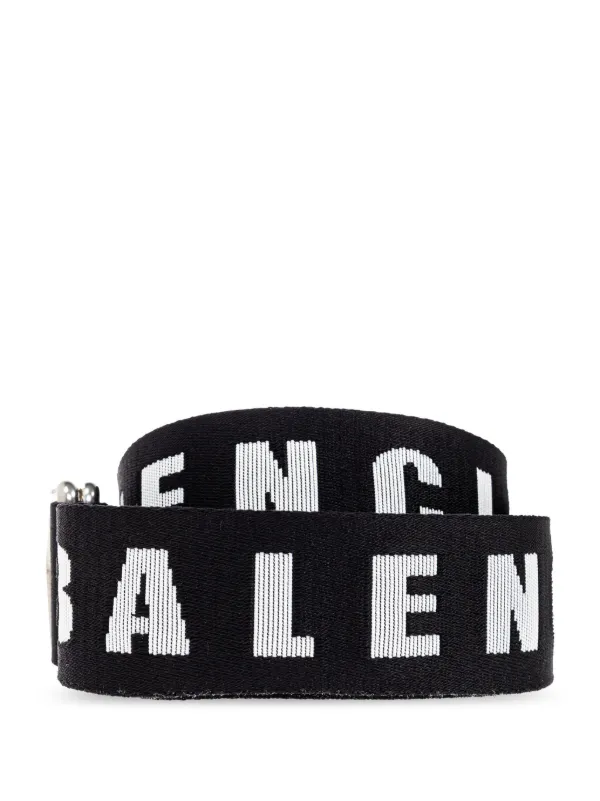 Balenciaga logo-lettering double-ring Belt | Black | FARFETCH CA