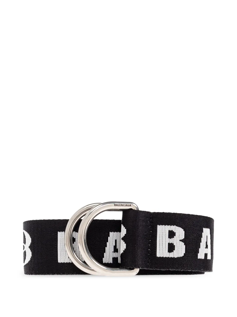 Balenciaga logo-lettering double-ring belt | Black | Image 1