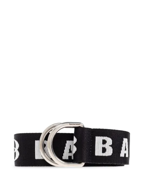 Balenciaga logo-lettering double-ring belt