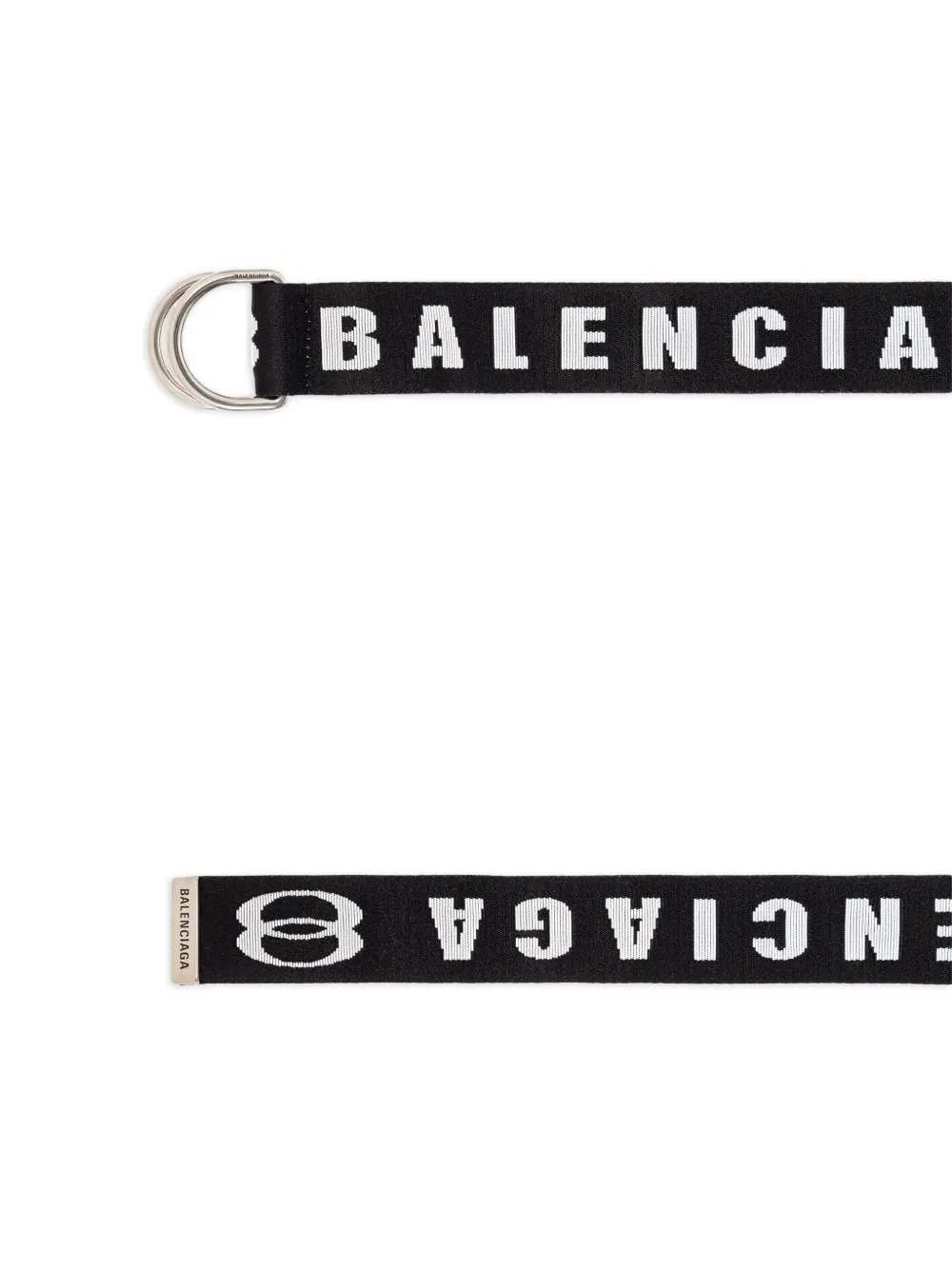 Balenciaga logo-lettering double-ring belt Zwart