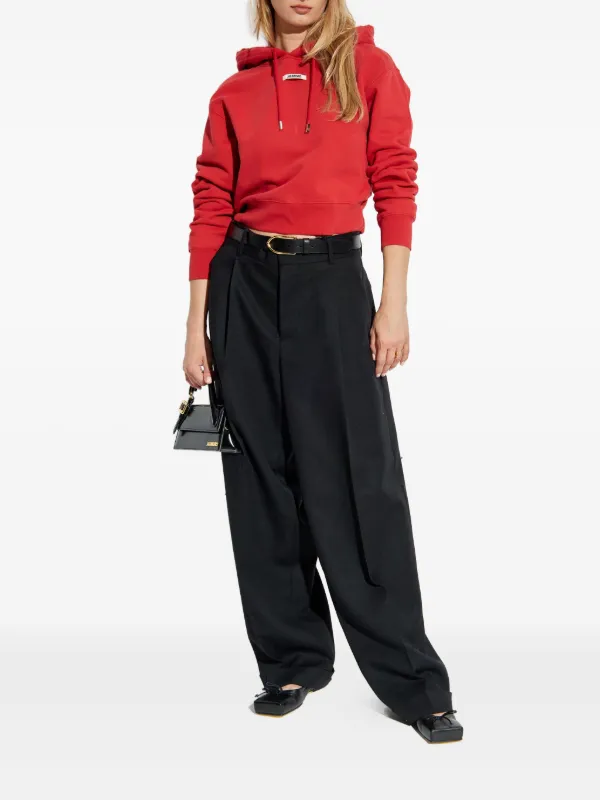 Jacquemus logo-patch Hoodie | Red | FARFETCH