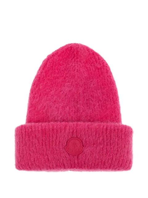 Moncler logo-patch mohair-blend beanie