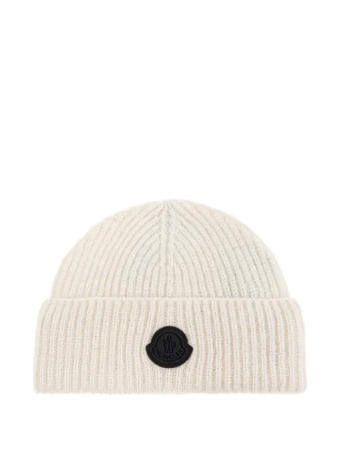 Moncler ribbed logo-patch beanie