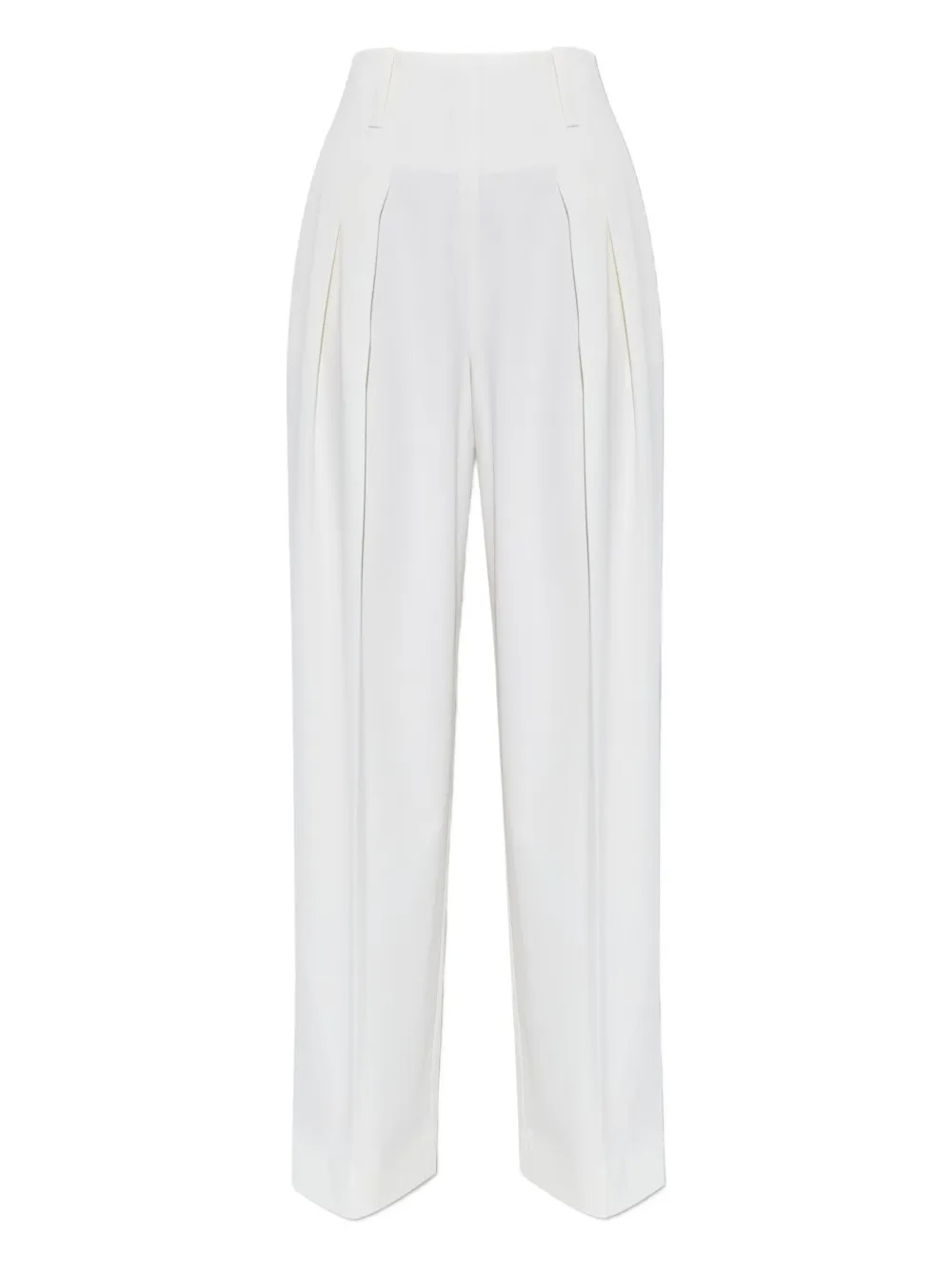 Victoria Beckham Plooibroek met wijde pijpen Wit
