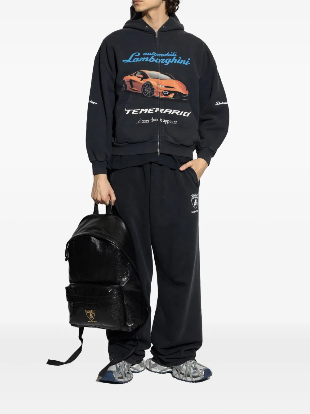 Balenciaga x Automonbili lamborghini trainingsbroek met logoprint Zwart